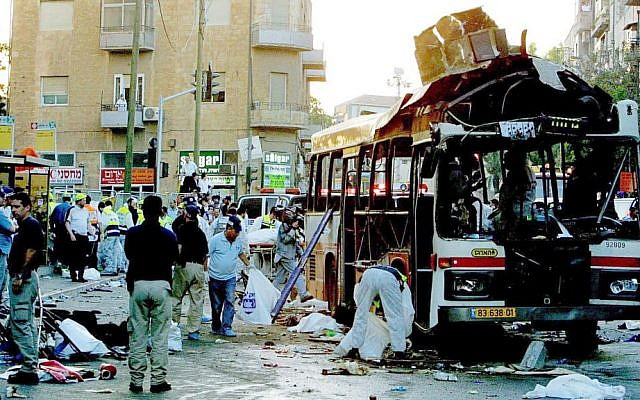 Photo: Hamas suicide bombing in Jerusalem on June 11, 2003. Quique Kierszenbaum/JTA
