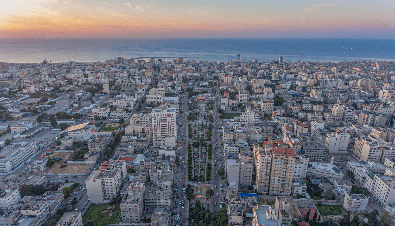 Photo: An aerial view of the Al-Rimal neighborhood in the center of the Gaza Strip in mid-2022 - Soliman Hijjy